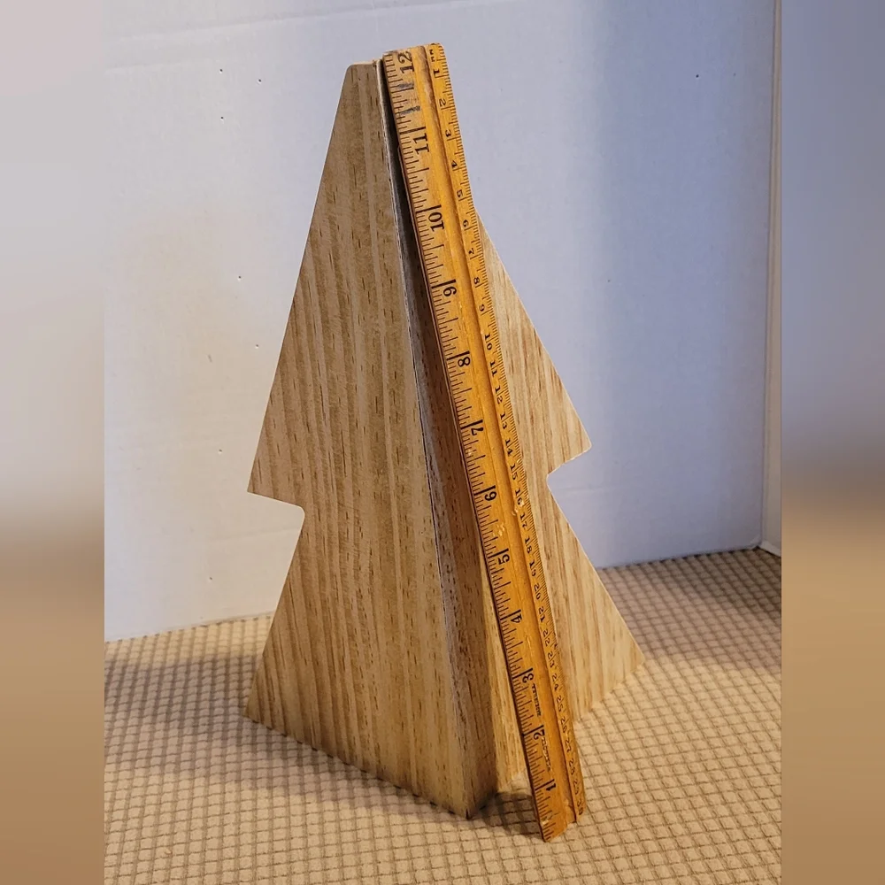 Rustic wooden corner tree shelf decoration